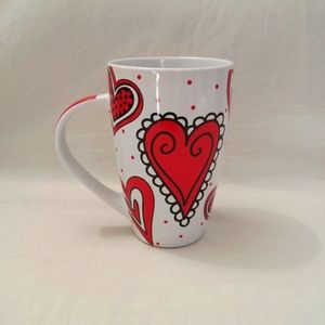 Burton and Burton Red & White Hearts Love Coffee Mug